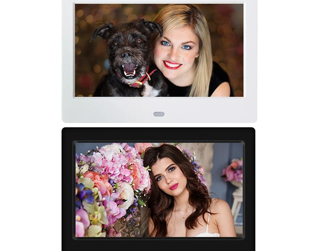 7" LED Digital Picture Frame with Full-View Screen, 800x480 Resolution, Clock & Calendar, Video Player, Smart Photo Album Frame