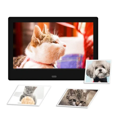 7" LED Digital Picture Frame with Full-View Screen, 800x480 Resolution, Clock & Calendar, Video Player, Smart Photo Album Frame