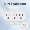 3-Outlet Wall Tap Adapter - 3-Prong Grounded Outlet Extender, Multi Plug Splitter for Cruise, Home, Office, and Dorm