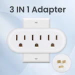 3-Outlet Wall Tap Adapter - 3-Prong Grounded Outlet Extender, Multi Plug Splitter for Cruise, Home, Office, and Dorm