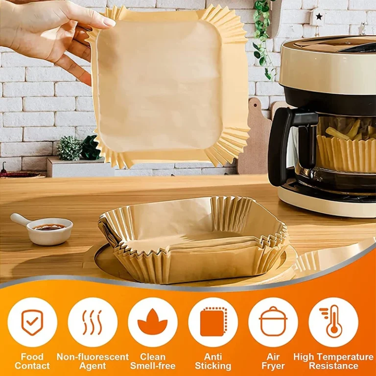 50/100Pcs Air Fryer Disposable Paper Liners - Non-Stick, Oil-Proof Square & Round Mats for Kitchen, Oven, and Baking | Essential Air Fryer Accessories