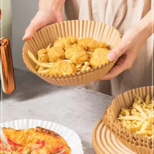 Air Fryer Disposable Paper Liners - 50/100Pcs Non-Stick, Oil-Proof Baking Mats