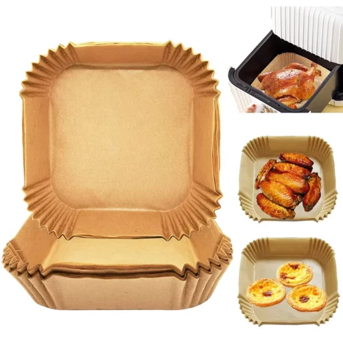 Air Fryer Disposable Paper Liners - 50/100Pcs Non-Stick, Oil-Proof Baking Mats