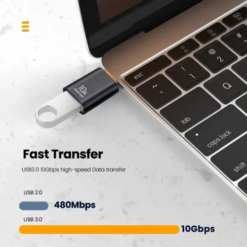 10A OTG Type C converter to USB 3.0 Converter, Fast Charging Data Adapter for Laptops and Smartphones