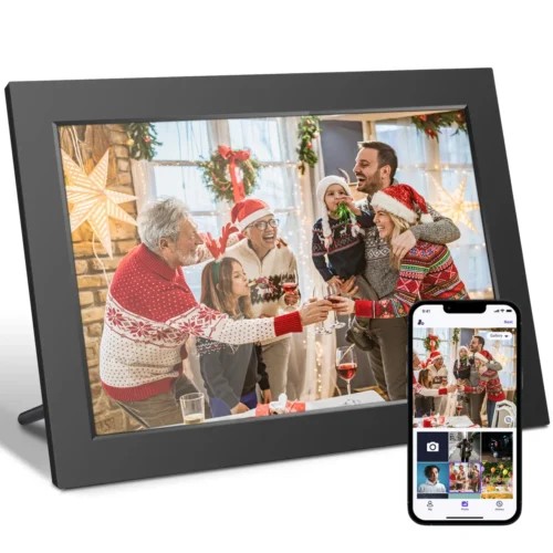 10.1" WiFi Digital Picture Frame, 32GB Storage, 1280x800 HD IPS Touch-Screen, Auto Rotation, Photo Sharing via App - Ideal for Home Décor