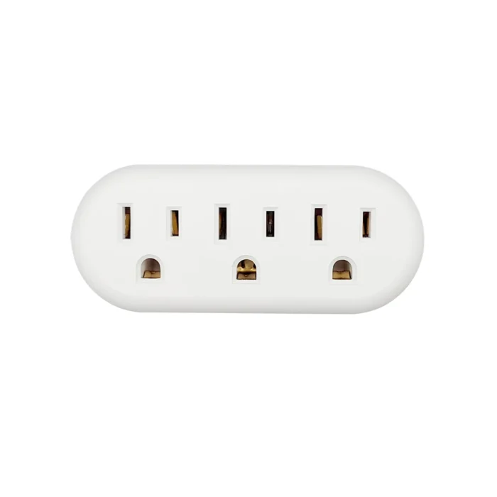 3-Outlet Wall Tap Adapter - 3-Prong Grounded Outlet Extender, Multi Plug Splitter for Cruise, Home, Office, and Dorm