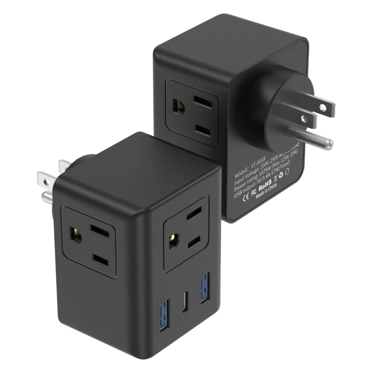 Multi-Plug Socket Extender - USB Wall Charger with 3 USB Ports (1 USB-C), Compact Design, No Surge Protector