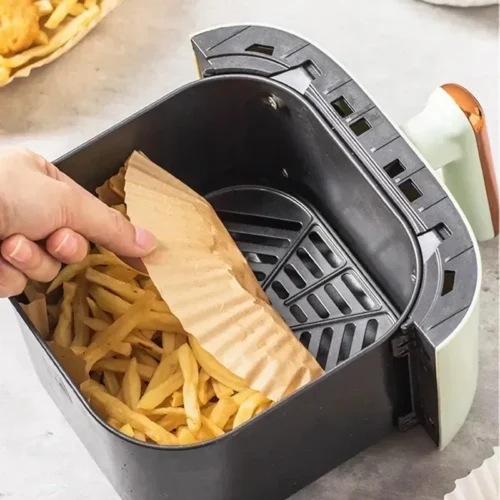 Air Fryer Disposable Paper Liners - 50/100Pcs Non-Stick, Oil-Proof Baking Mats