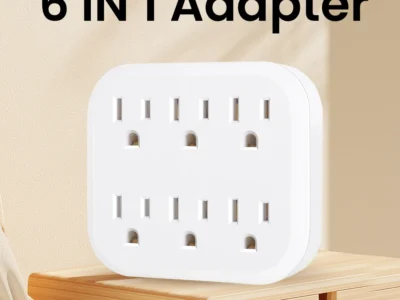 6-Outlet Extender Grounded Wall Adapter with 3-Prong Power Outlet Splitter, 15A/125V/1875W Capacity