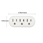 3-Outlet Wall Tap Adapter - 3-Prong Grounded Outlet Extender, Multi Plug Splitter for Cruise, Home, Office, and Dorm