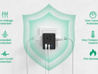 Multi-Plug Socket Extender - USB Wall Charger with 3 USB Ports (1 USB-C), Compact Design, No Surge Protector