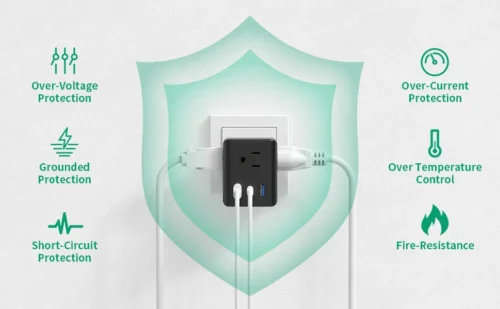 Multi-Plug Socket Extender - USB Wall Charger with 3 USB Ports (1 USB-C), Compact Design, No Surge Protector