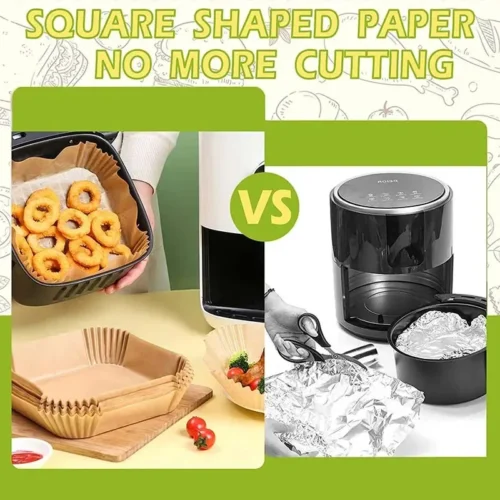Keep your air fryer spotless with Nonstick Air Fryer Disposable Paper Liners. Oil-proof and heat-resistant, perfect for baking, frying, and easy cleanup.