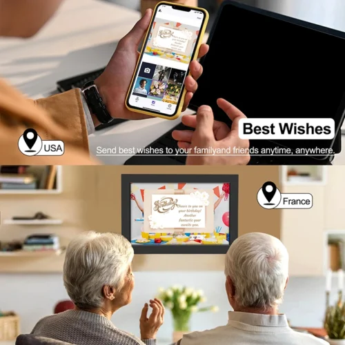 10.1" WiFi Digital Picture Frame, 32GB Storage, 1280x800 HD IPS Touch-Screen, Auto Rotation, Photo Sharing via App - Ideal for Home Décor