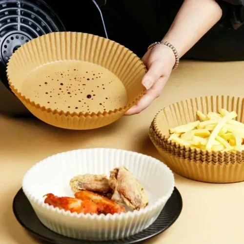 Keep your air fryer spotless with Nonstick Air Fryer Disposable Paper Liners. Oil-proof and heat-resistant, perfect for baking, frying, and easy cleanup.