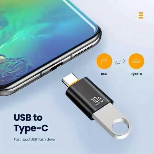 10A OTG Type C converter to USB 3.0 Converter, Fast Charging Data Adapter for Laptops and Smartphones