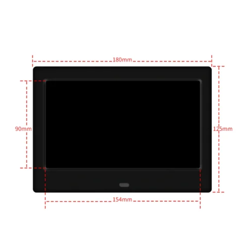 7" LED Digital Picture Frame with Full-View Screen, 800x480 Resolution, Clock & Calendar, Video Player, Smart Photo Album Frame