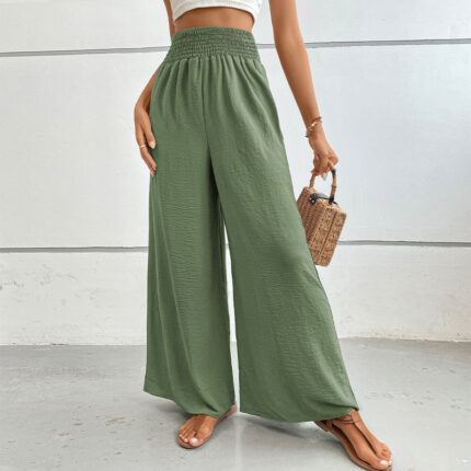 Flared Wide-Leg Pants in a Solid Color