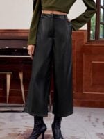 Edgy and Stylish Straight Leg Leather Harem Pants