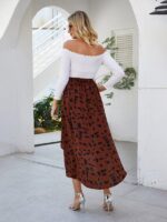 Fashion High Waist Rhombus Printed Loose A-Line Skirt