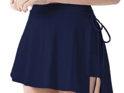 Solid Color Satin Wrap Mini Skirt