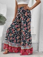 Discover Our Latest Collection of Floral Fashion Flared Wide-Leg Pants