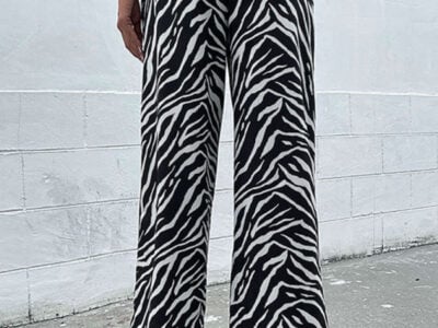 Zebra Stripes on the Commute | Elegant Wide-Leg Pants