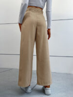 Solid Color Casual Trousers with a Straight-Cut