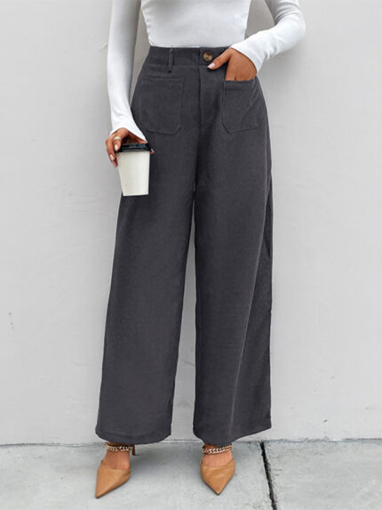 New Corduroy Patch Pocket Casual Pants | Comfortable and Stylish Trousers for Everyday Wear
