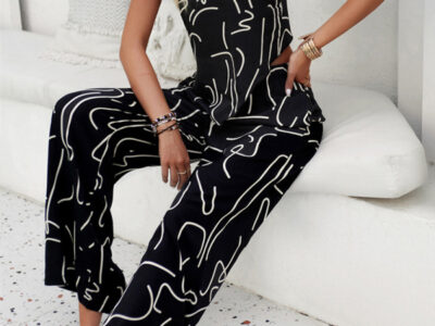 New Style Elegant Fashion Printed Vacation Two-Piece Set