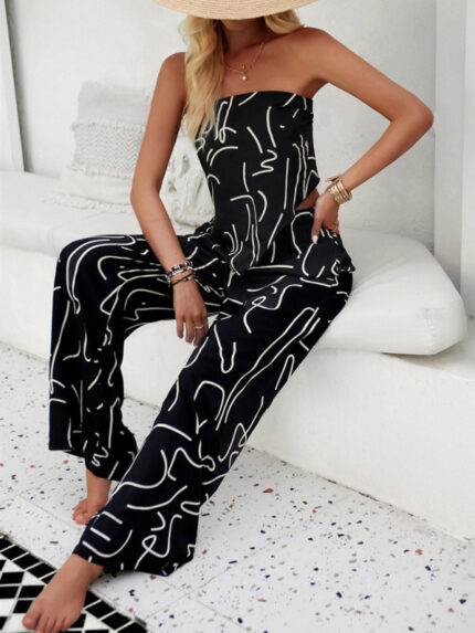 New Style Elegant Fashion Printed Vacation Two-Piece Set