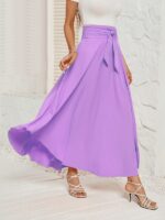 Solid Color Artistic Lace-Up Skirt for a Fashionable Statement