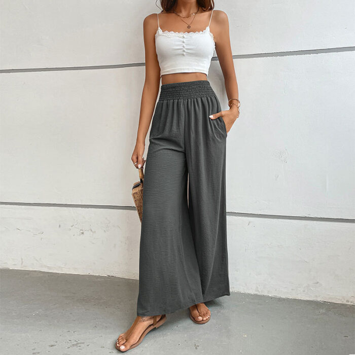 Flared Wide-Leg Pants in a Solid Color