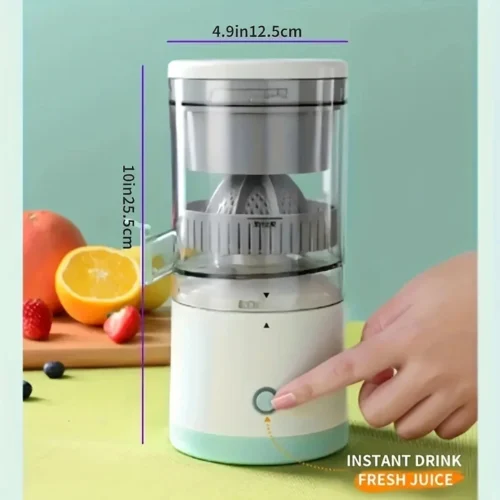 Portable Wireless Electric Juicer – USB Rechargeable Orange and Lemon Squeezer, Slow Juicer for Kitchen Use