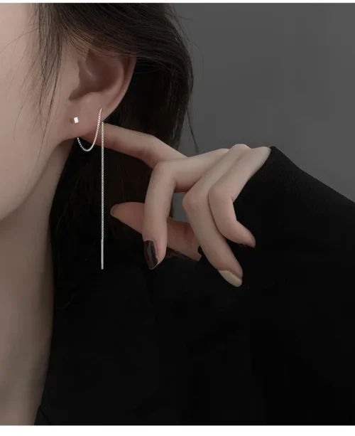 Exquisite 925 Sterling Silver Stud Earrings – Elegant Zircon Wedding Jewelry for Women