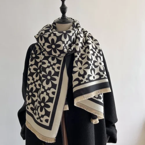 Trendy Designer Scarf for Women – Floral Winter Fashion by IROJEFF