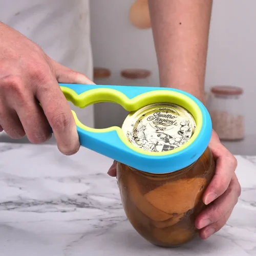 Two-Color 4-in-1 Bottle Opener – Non-Slip, Labor-Saving Can and Bottle Cap Opener