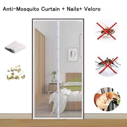 Magnetic Screen Door - No-Punch, Anti-Mosquito Net Curtain with Auto-Close for Kitchen and Living Room
