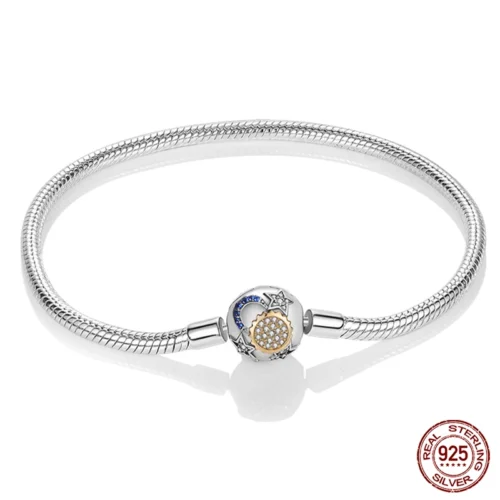 Exquisite 925 Silver DIY Charm Bracelet – Trendy Birthday Jewelry Gift for Women