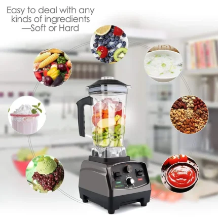 3HP 2200W Commercial Grade Blender - Heavy Duty Timer Mixer, Juicer, Food Processor, Ice Smoothies, BPA Free 2L Jar