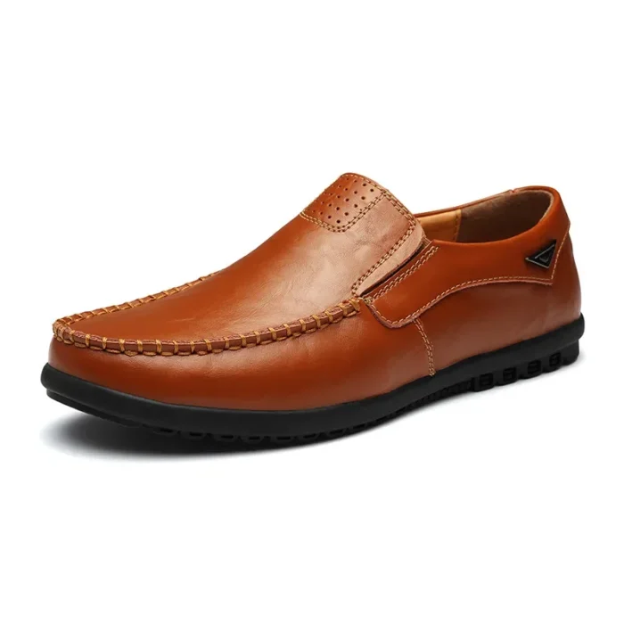 Genuine Leather Men's Casual Shoes - Luxury Brand Loafers, Breathable Slip-On Moccasins, Plus Sizes Available