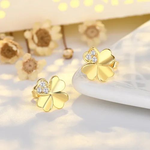 Exquisite 925 Sterling Silver Stud Earrings – Elegant Zircon Wedding Jewelry for Women