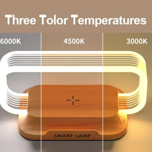 LED Night Light Wireless Charger Stand, Fast Charging Dock, Table Lamp, Phone Holder for iPhone, Samsung, Xiaomi