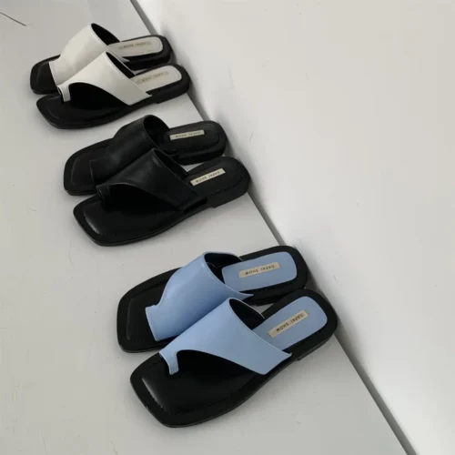 Womens Slippers -New Shoes Versatile Low Heel Fashionable Casual Flat Shoes Luxury Sandals Women Sandals - Image 3