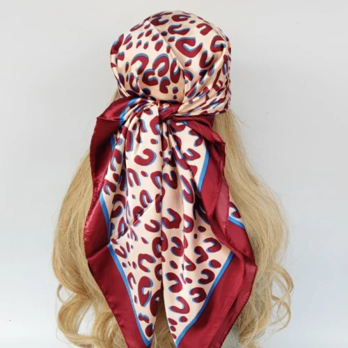 Luxury Square Silk Scarf for Women – Elegant Four-Season Headband