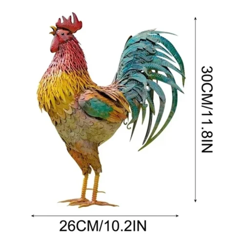 Hand Painted Outdoor Rooster Decor: Creative Indoor or Outdoor Garden Decoration