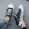 Men's Canvas Half Slippers - Trendy Versatile Designer Backless Shoes, Black Walking Flats for Casual Outdoor Wear