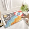 Cartoon Space Series Bath Mat - Super Soft Absorbent Fiber, Thick Flocked Quick-Drying Non-Slip Bathroom Rug