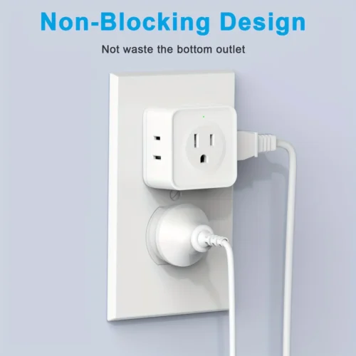 Multi-Plug Outlet Extender, 5 Way Splitter with 90° Angled Side Adapter, Flat Wall Plug Expander