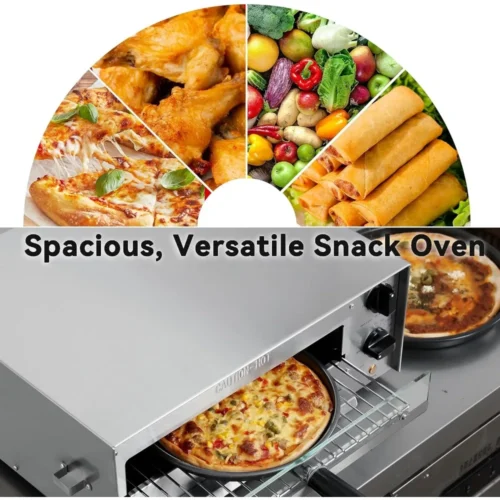 Super Efficient Countertop Electric Frozen Pizza Oven – 30-Min Timer, Glass Door, Quick Cooking